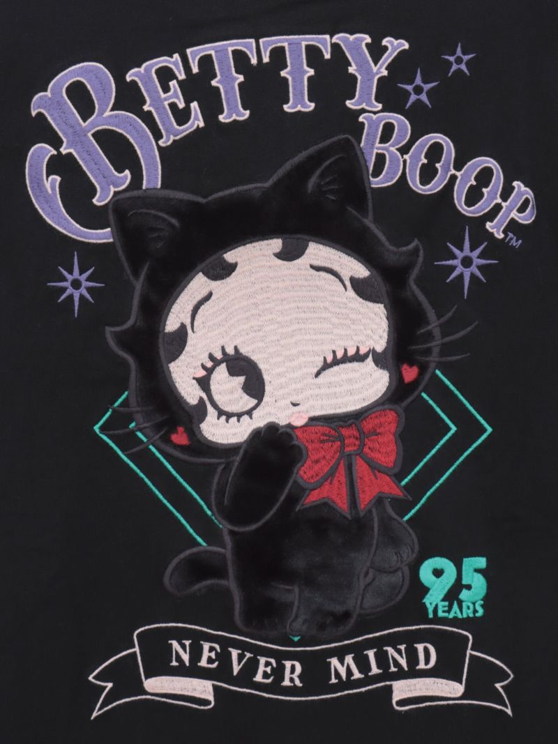 【BETTY BOOP】“黒猫ベイビーベティ”総刺繍Tシャツ