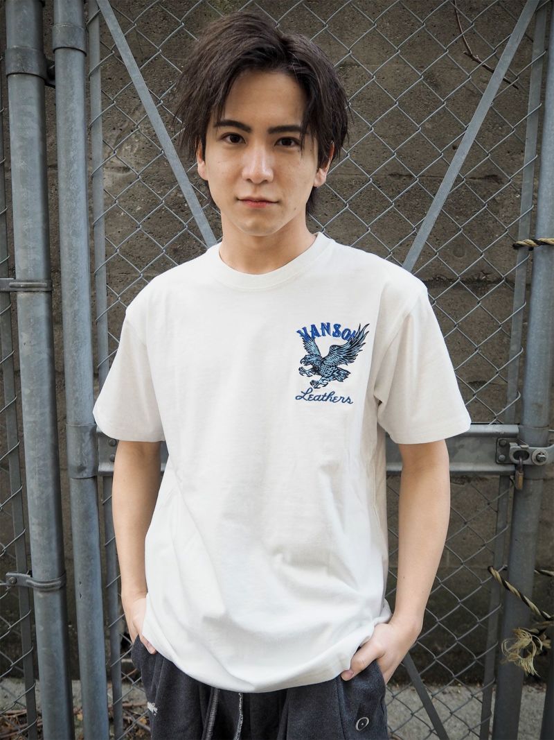【VANSON】イーグル刺繍入りTシャツ〔別注〕【VANSON】イーグル刺繍入りTシャツ〔別注〕