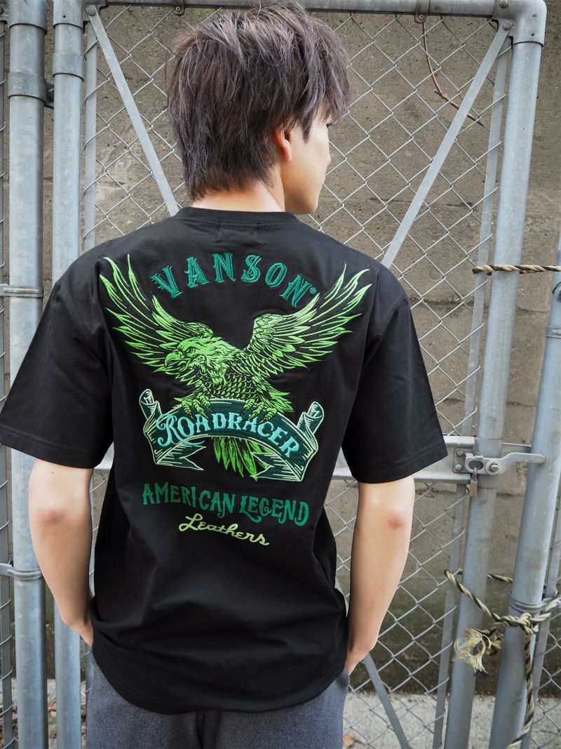 【VANSON】イーグル刺繍入りTシャツ〔別注〕