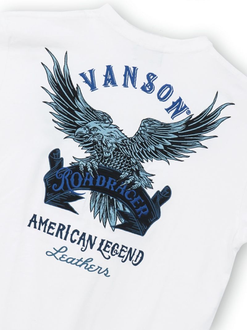 【VANSON】イーグル刺繍入りTシャツ〔別注〕