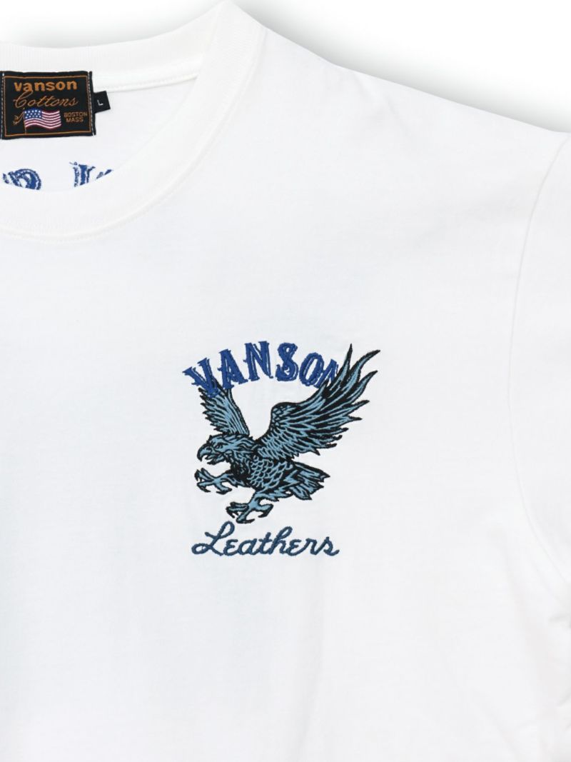 【VANSON】イーグル刺繍入りTシャツ〔別注〕