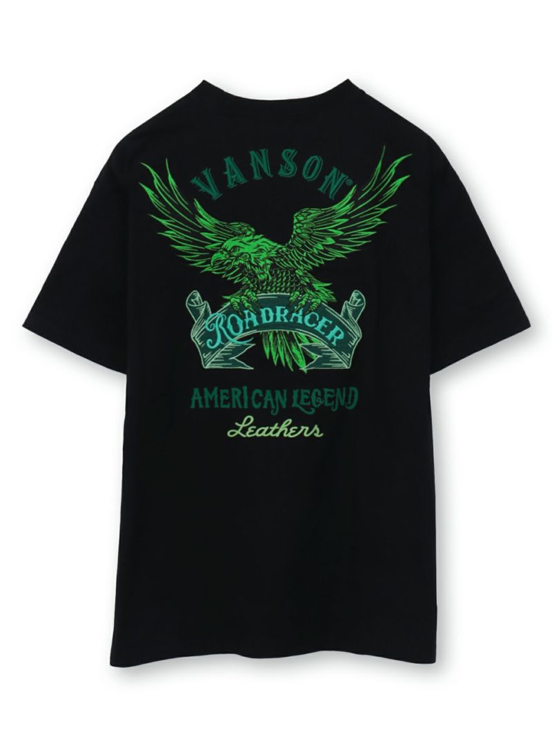 【VANSON】イーグル刺繍入りTシャツ〔別注〕