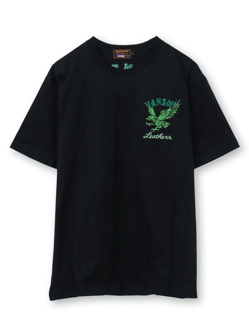 【VANSON】イーグル刺繍入りTシャツ〔別注〕