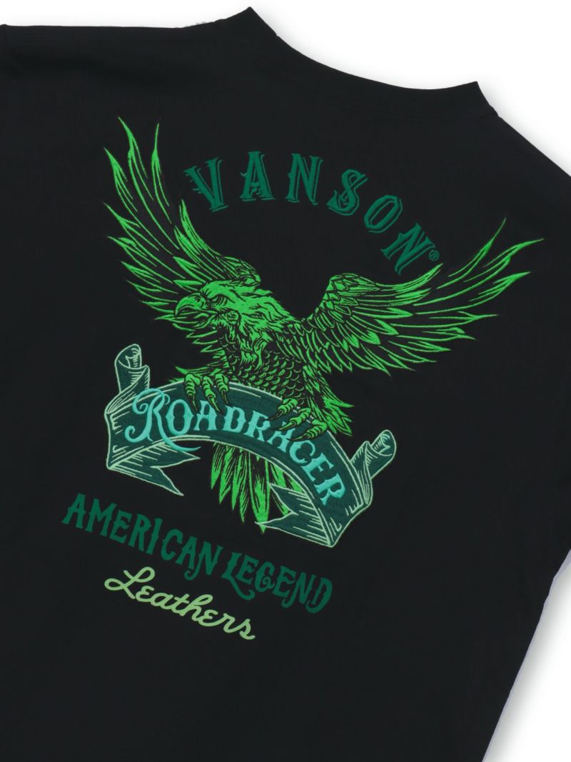 【VANSON】イーグル刺繍入りTシャツ〔別注〕