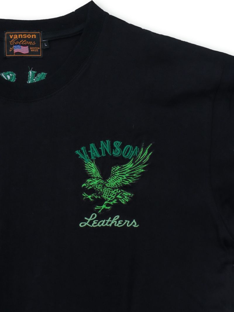 【VANSON】イーグル刺繍入りTシャツ〔別注〕