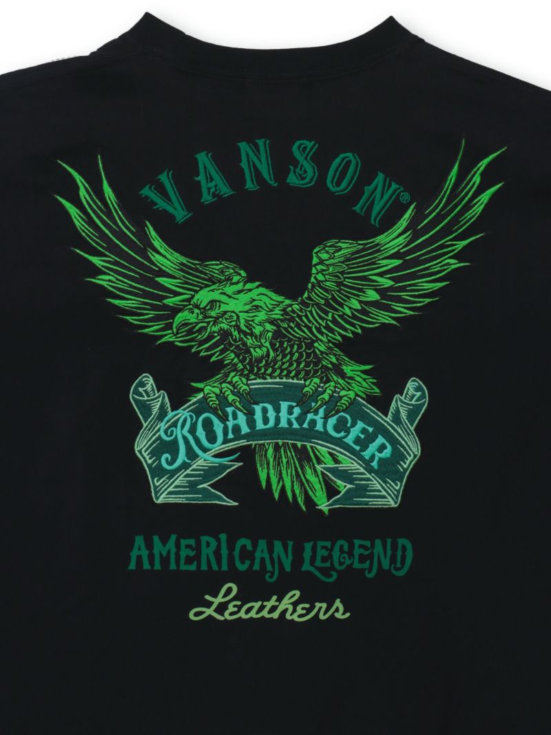 【VANSON】イーグル刺繍入りTシャツ〔別注〕