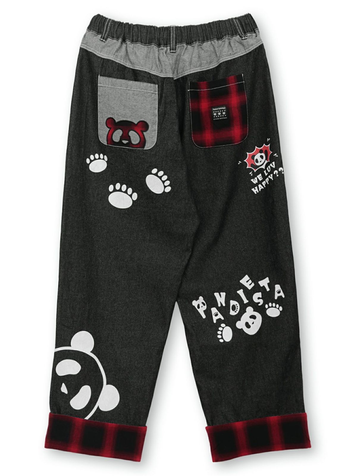 【PANDIESTA JAPAN】チェック切替ワイドデニムパンツ〔別注〕