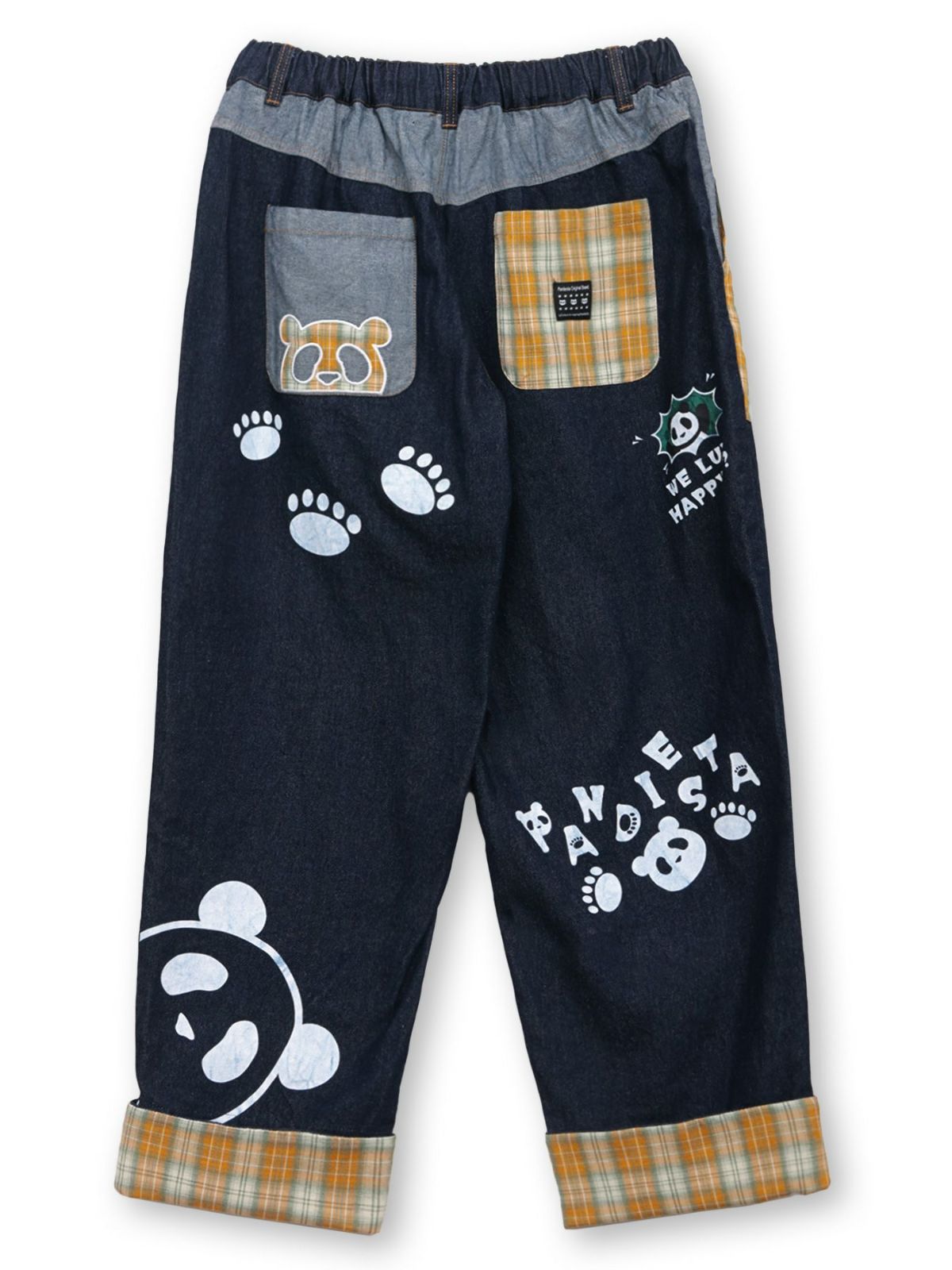 【PANDIESTA JAPAN】チェック切替ワイドデニムパンツ〔別注〕