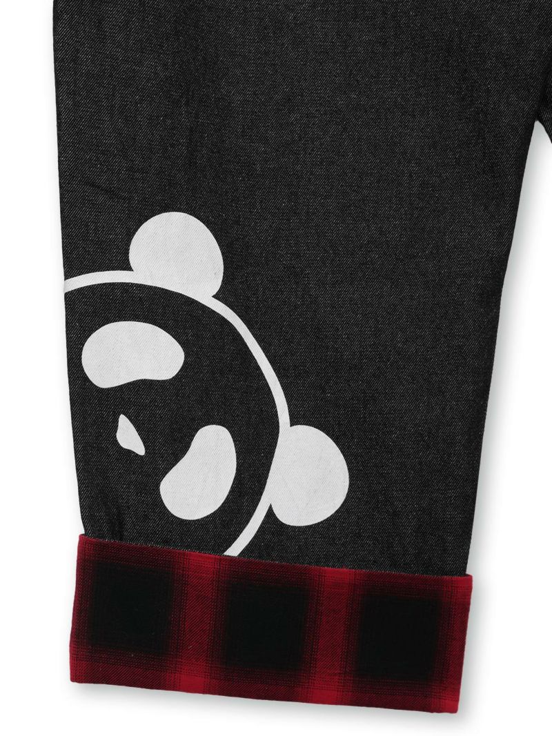 【PANDIESTA JAPAN】チェック切替ワイドデニムパンツ〔別注〕