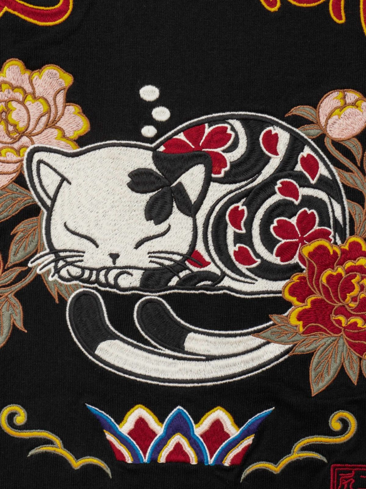 【SUMINEKO】“眠り猫”刺繍入りBIGシルエットTシャツ