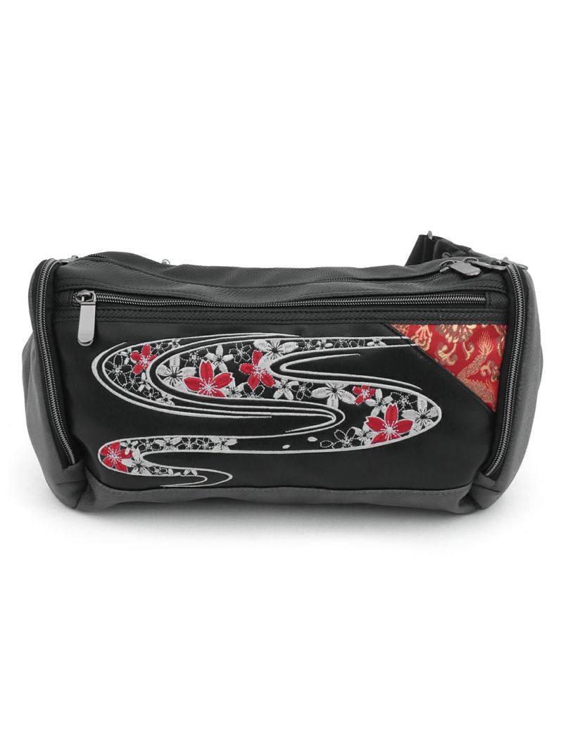 【雅結】桜流水刺繍入り横型ボディバッグ