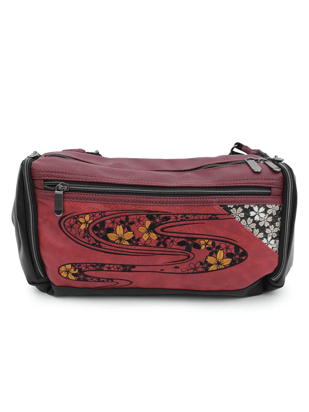 【雅結】桜流水刺繍入り横型ボディバッグ