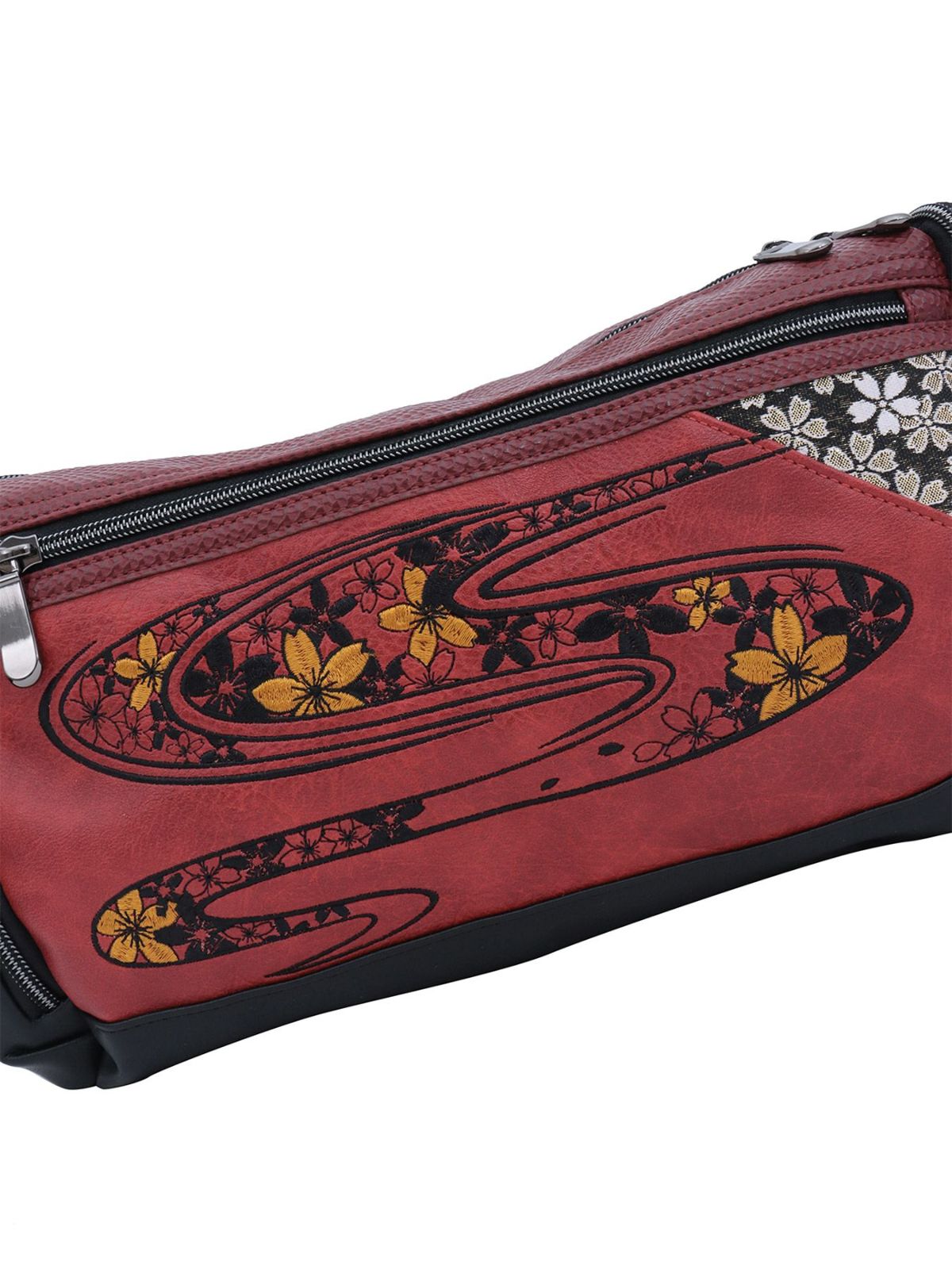 【雅結】桜流水刺繍入り横型ボディバッグ