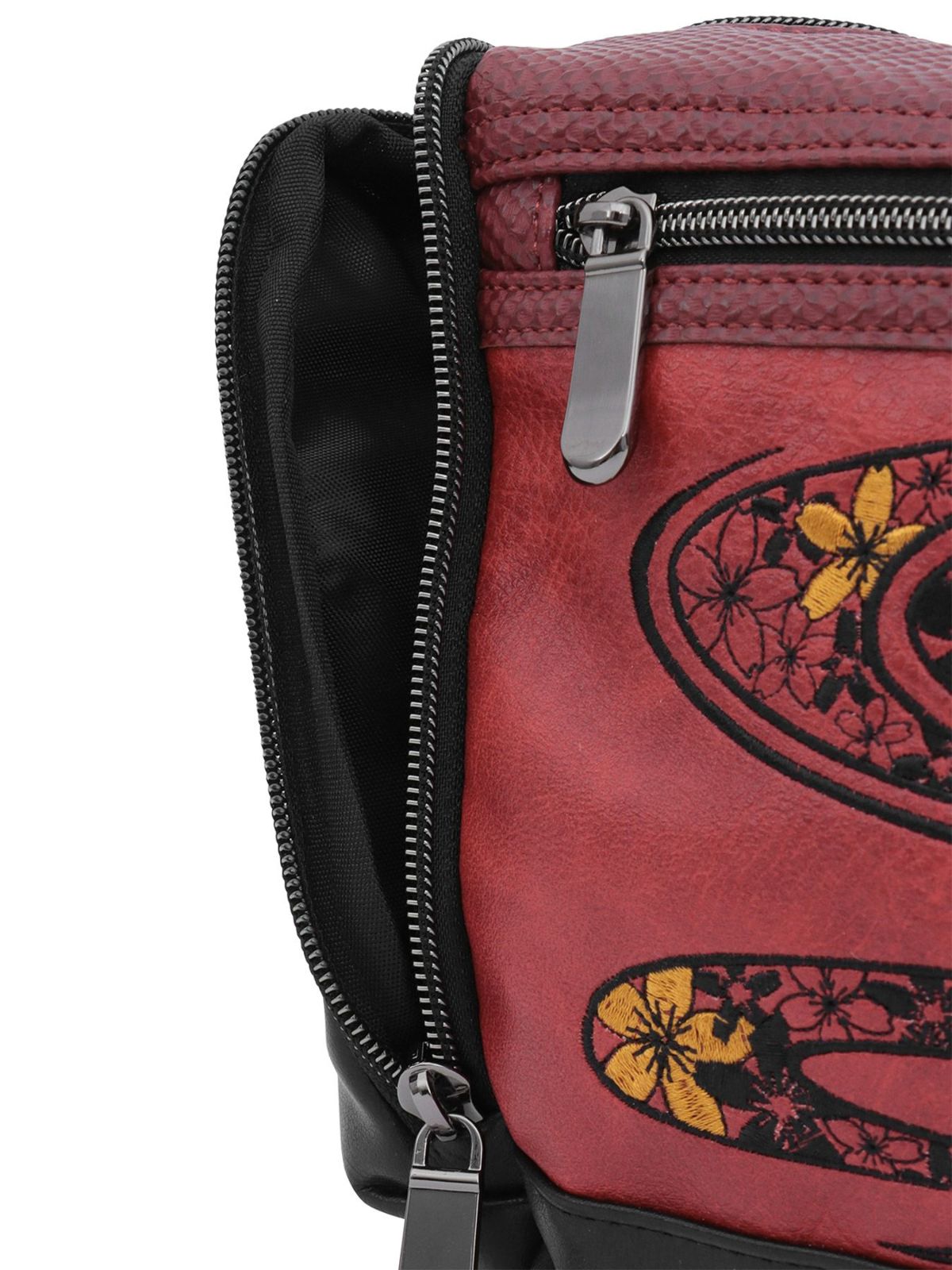 【雅結】桜流水刺繍入り横型ボディバッグ