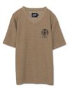 【DAZZLE】 ジャガード総柄パイル素材VネックTシャツ