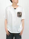 【雅結】蓮流水刺繍 6分袖カーディガン×ポケットTシャツ アンサンブル