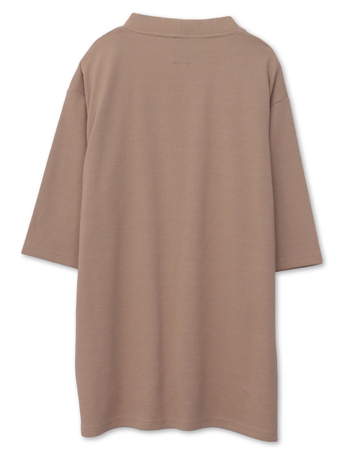 【雅結】蓮流水刺繍 6分袖カーディガン×ポケットTシャツ アンサンブル