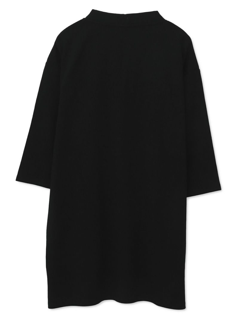 【雅結】蓮流水刺繍 6分袖カーディガン×ポケットTシャツ アンサンブル