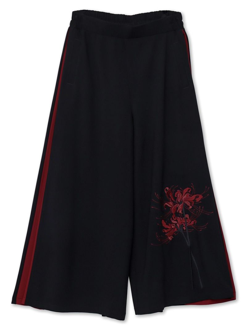 【雅結 -EN-】彼岸花刺繍 配色切替ハカマパンツ