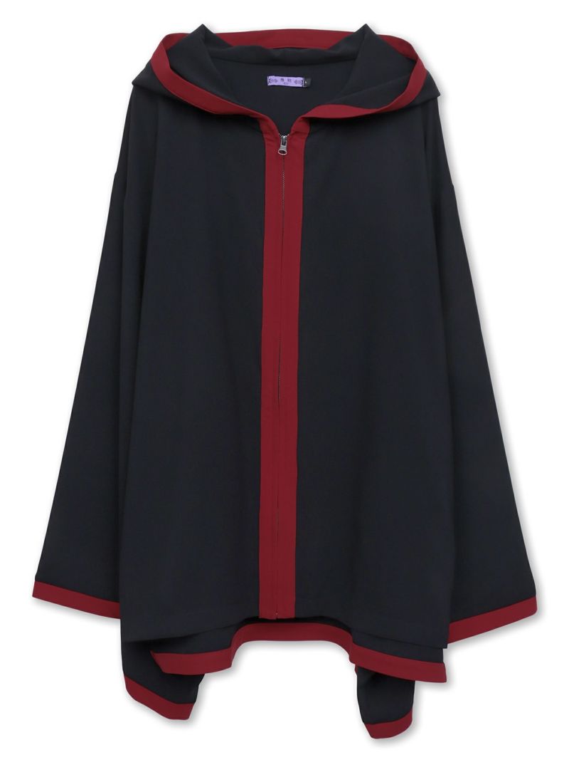 【雅結 -EN-】彼岸花刺繍 配色切替キモノスリーブZIPパーカー