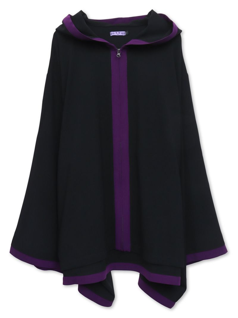 【雅結 -EN-】彼岸花刺繍 配色切替キモノスリーブZIPパーカー