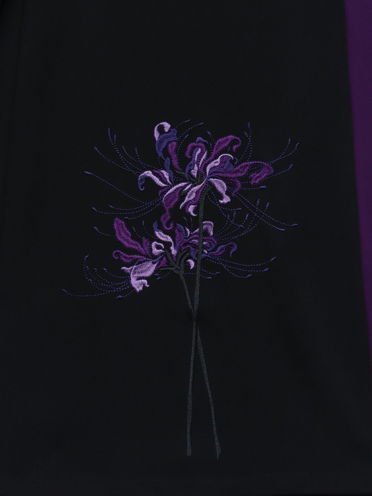 【雅結 -EN-】彼岸花刺繍 配色切替キモノスリーブZIPパーカー