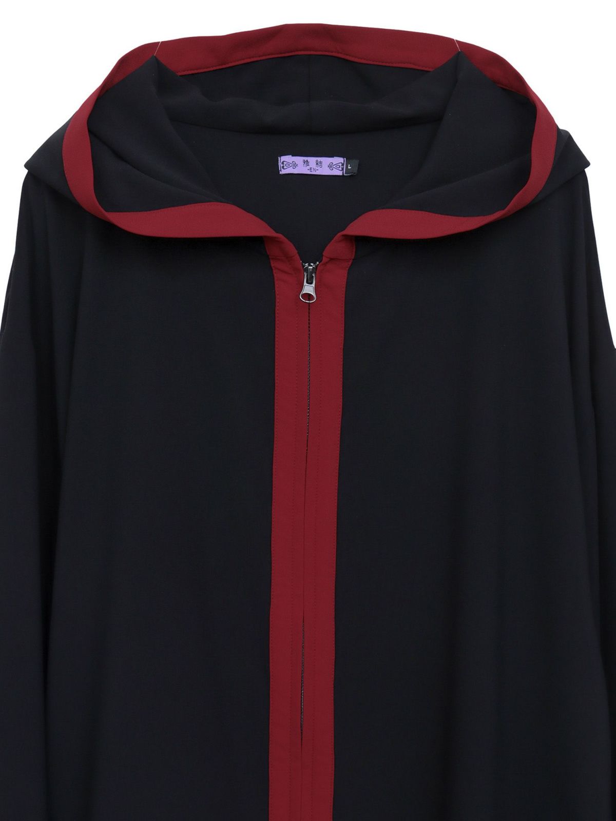 【雅結 -EN-】彼岸花刺繍 配色切替キモノスリーブZIPパーカー