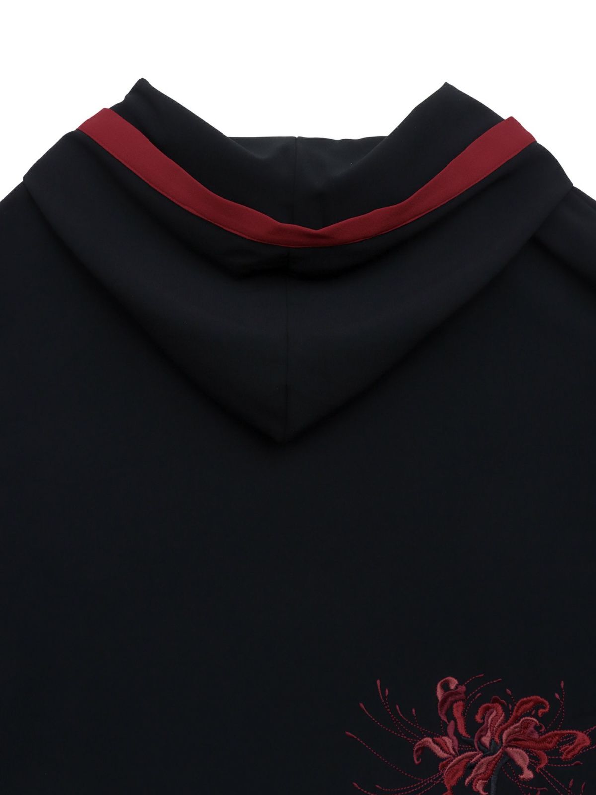 【雅結 -EN-】彼岸花刺繍 配色切替キモノスリーブZIPパーカー