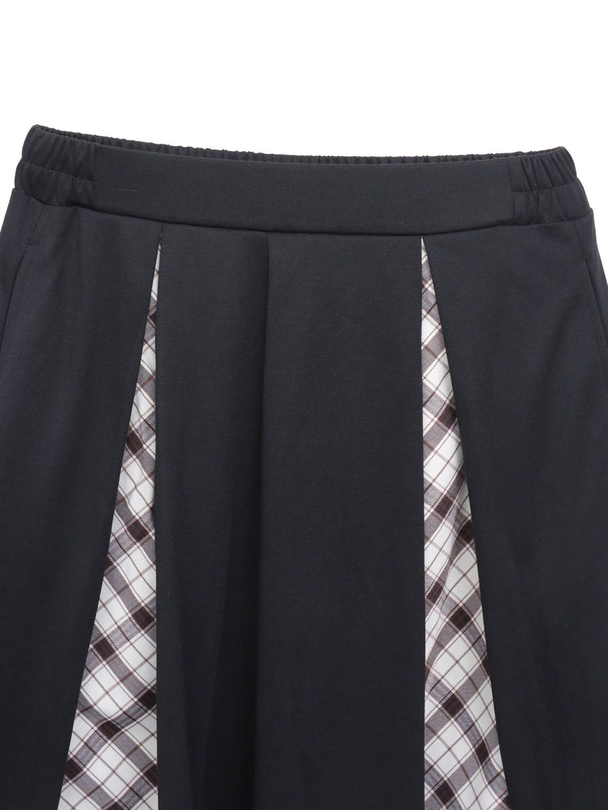 【雅結 -YuU-】“白ウサギと黒ネコ”チェック切替ロングスカート