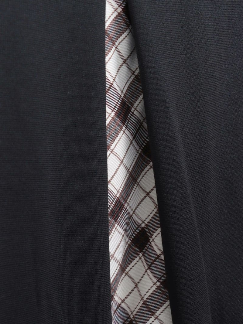 【雅結 -YuU-】“白ウサギと黒ネコ”チェック切替ロングスカート