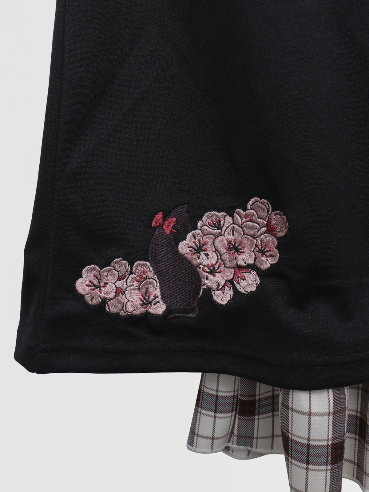 【雅結 -YuU-】“白ウサギと黒ネコ”チェック切替ロングスカート