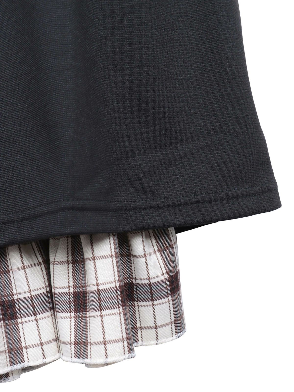 【雅結 -YuU-】“白ウサギと黒ネコ”チェック切替ロングスカート