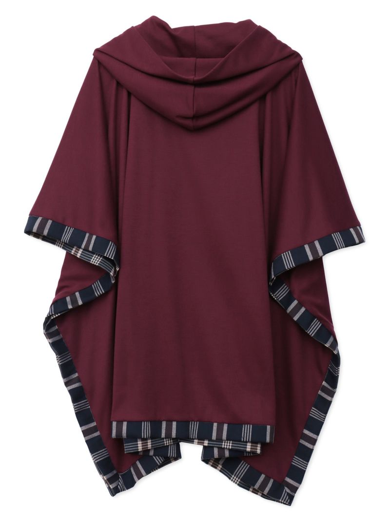 【雅結 -YuU-】“白ウサギと黒ネコ”チェック切替ポンチョパーカー