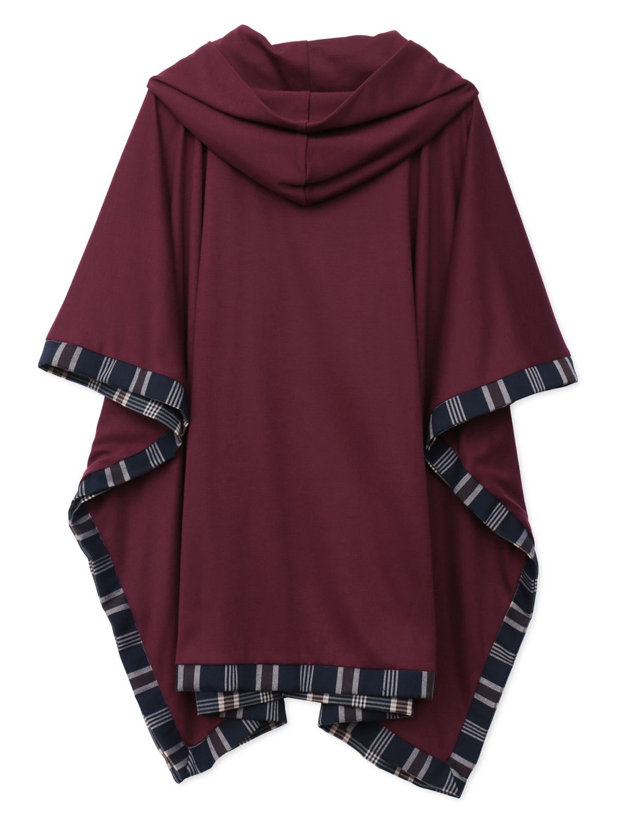 【雅結 -YuU-】“白ウサギと黒ネコ”チェック切替ポンチョパーカー