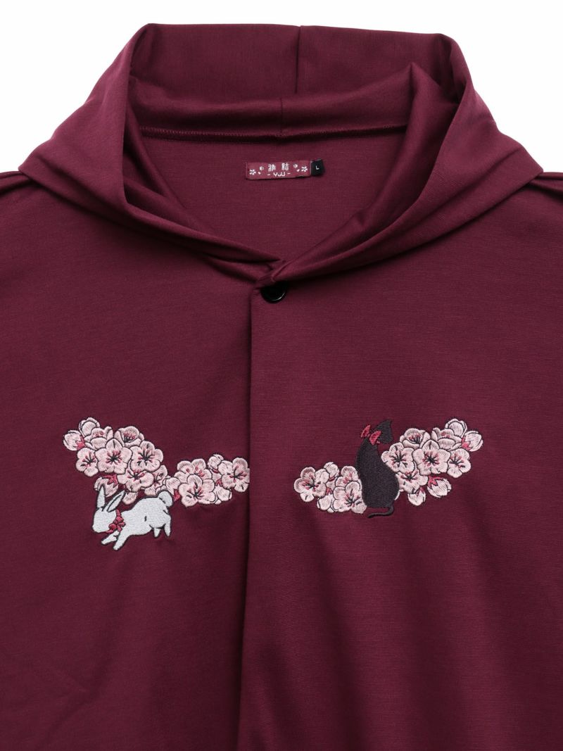 【雅結 -YuU-】“白ウサギと黒ネコ”チェック切替ポンチョパーカー