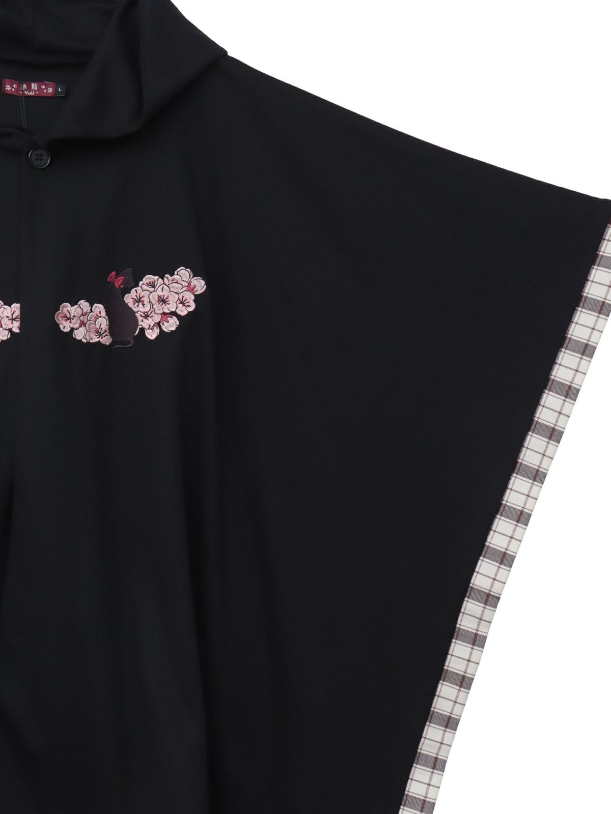 【雅結 -YuU-】“白ウサギと黒ネコ”チェック切替ポンチョパーカー