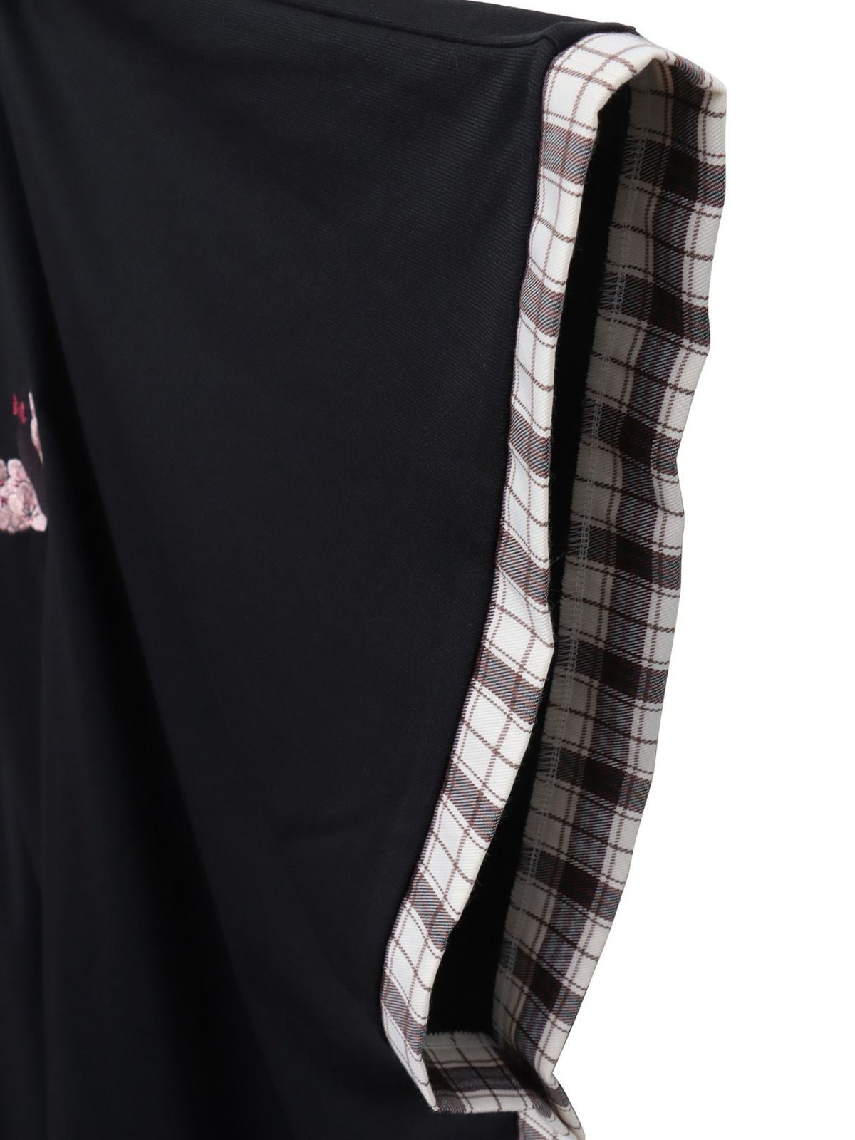 【雅結 -YuU-】“白ウサギと黒ネコ”チェック切替ポンチョパーカー