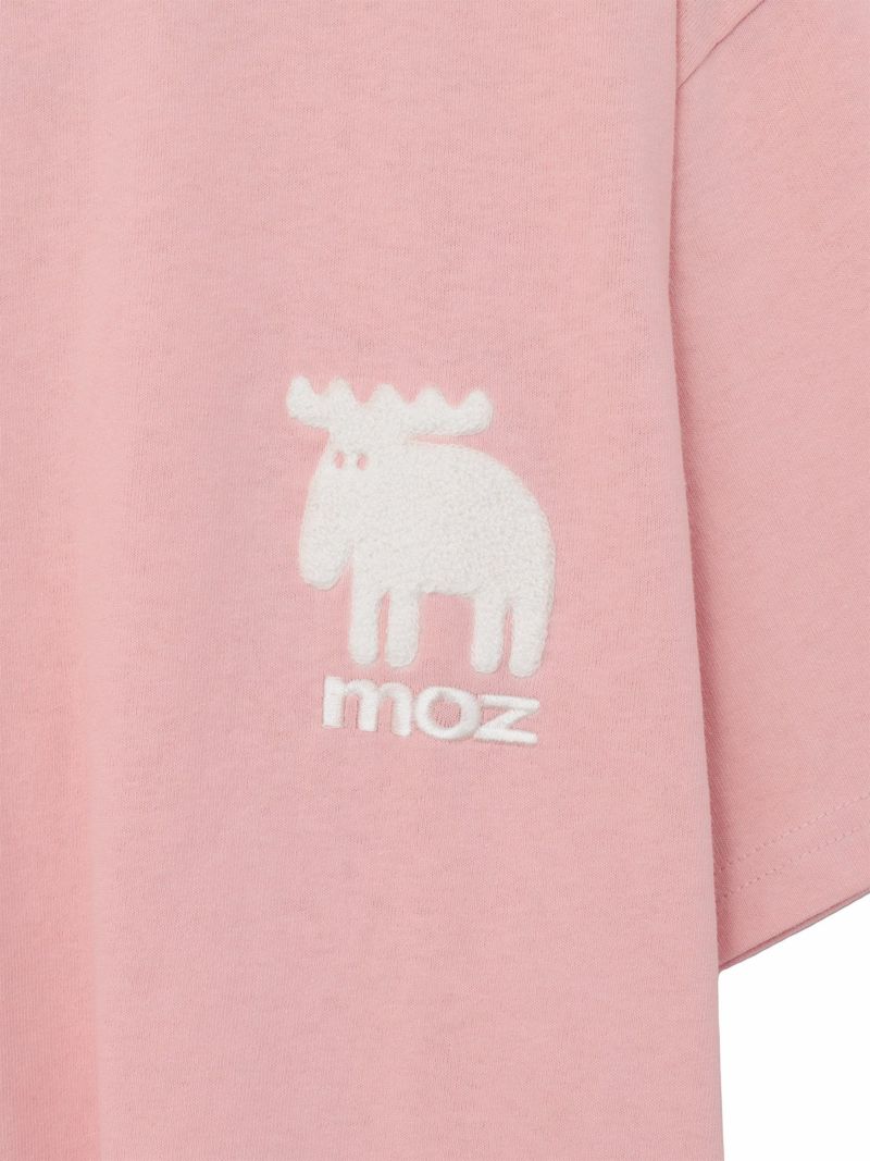 【moz】エルク ワンポイントサガラ刺繍入りTシャツ〔別注〕