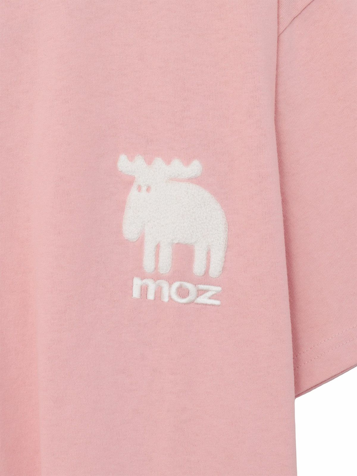 【moz】エルク ワンポイントサガラ刺繍入りTシャツ〔別注〕