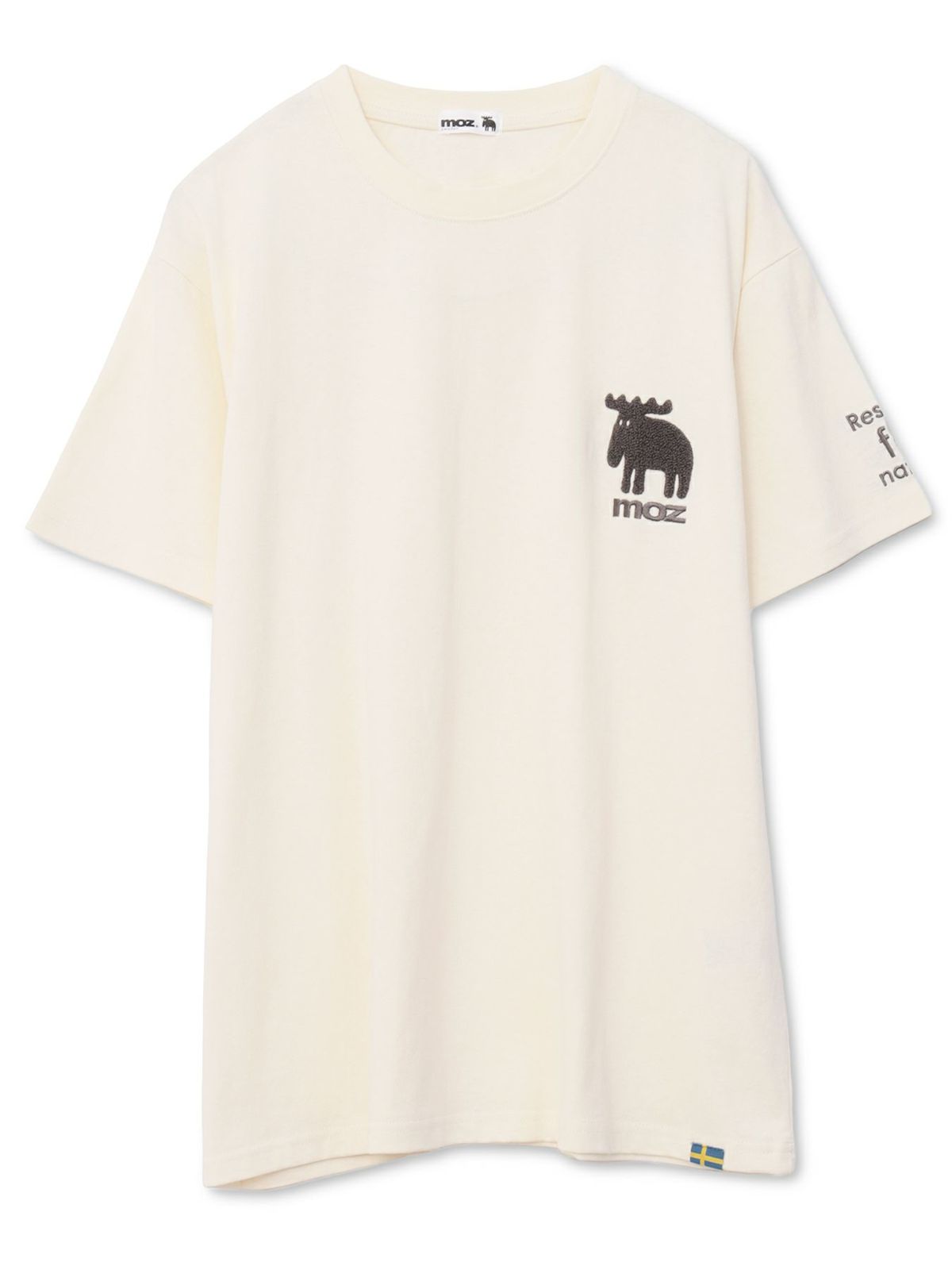 【moz】エルク ワンポイントサガラ刺繍入りTシャツ〔別注〕