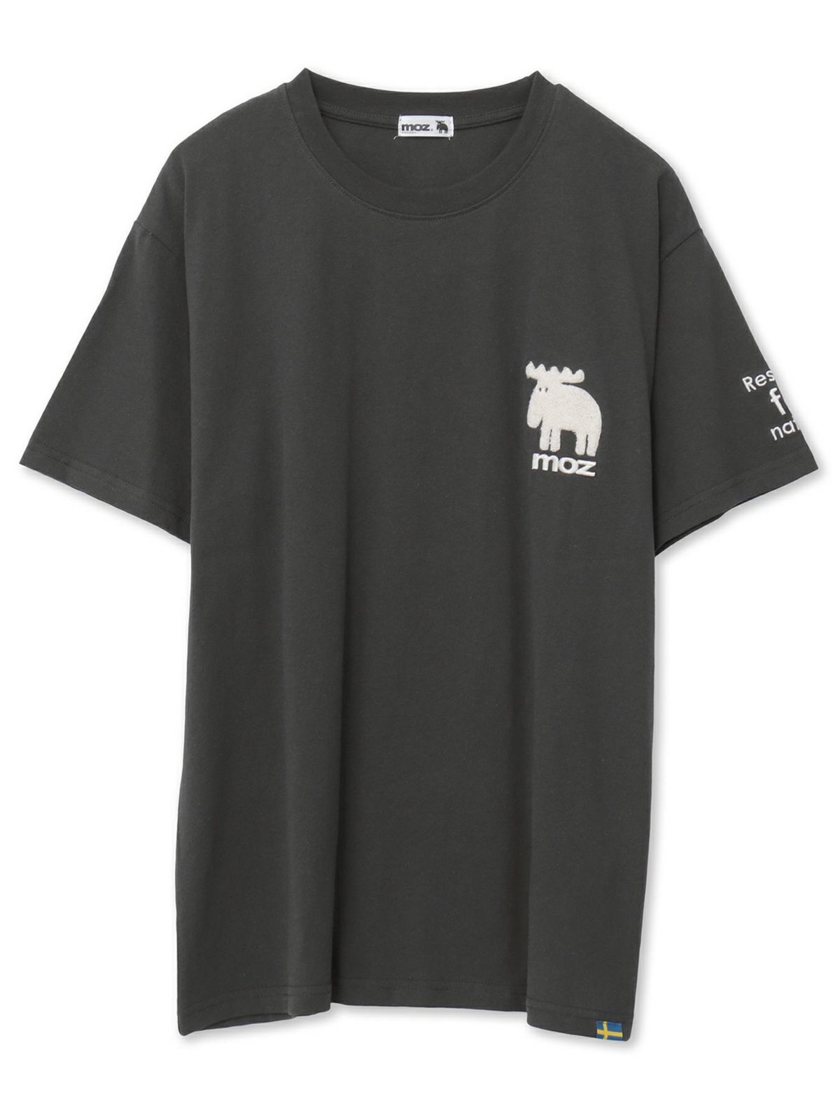 【moz】エルク ワンポイントサガラ刺繍入りTシャツ〔別注〕