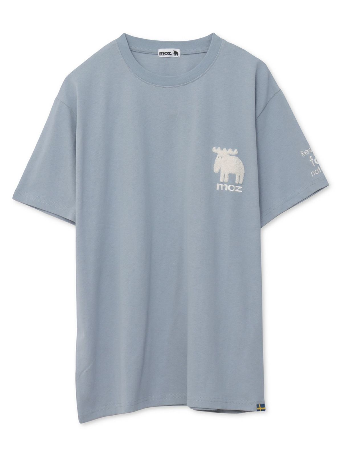 【moz】エルク ワンポイントサガラ刺繍入りTシャツ〔別注〕