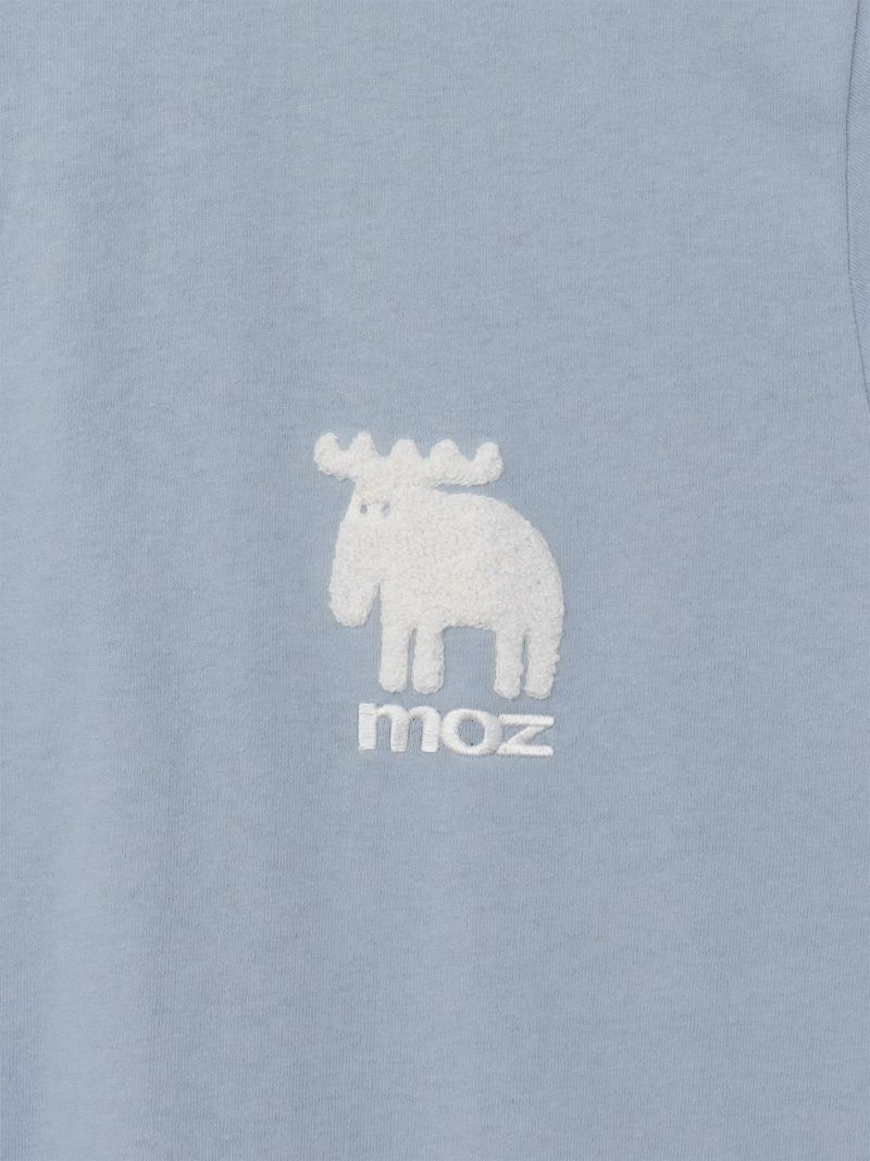 【moz】エルク ワンポイントサガラ刺繍入りTシャツ〔別注〕