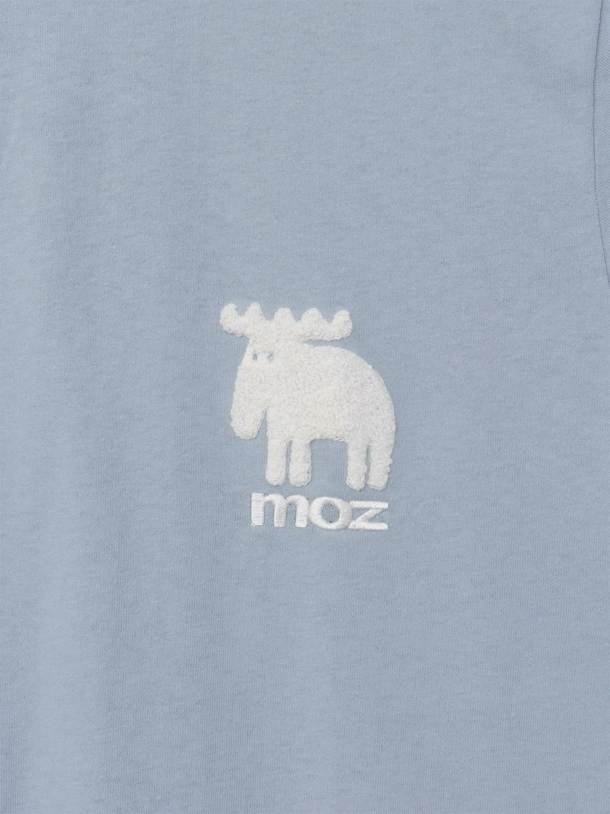 【moz】エルク ワンポイントサガラ刺繍入りTシャツ〔別注〕