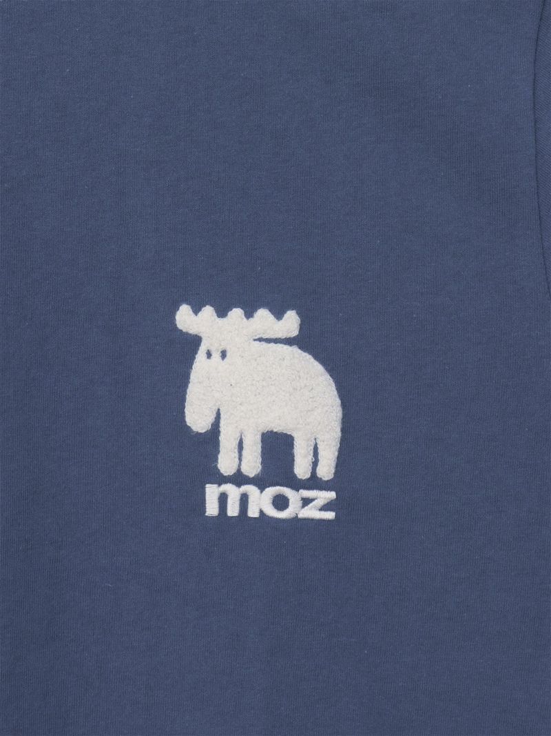 【moz】エルク ワンポイントサガラ刺繍入りTシャツ〔別注〕