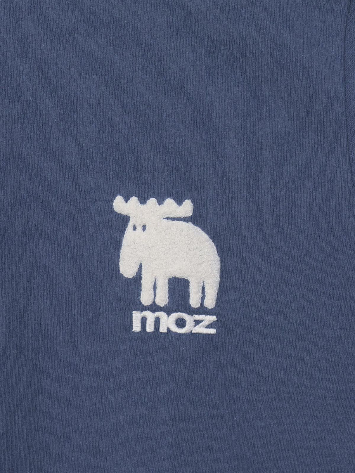 【moz】エルク ワンポイントサガラ刺繍入りTシャツ〔別注〕