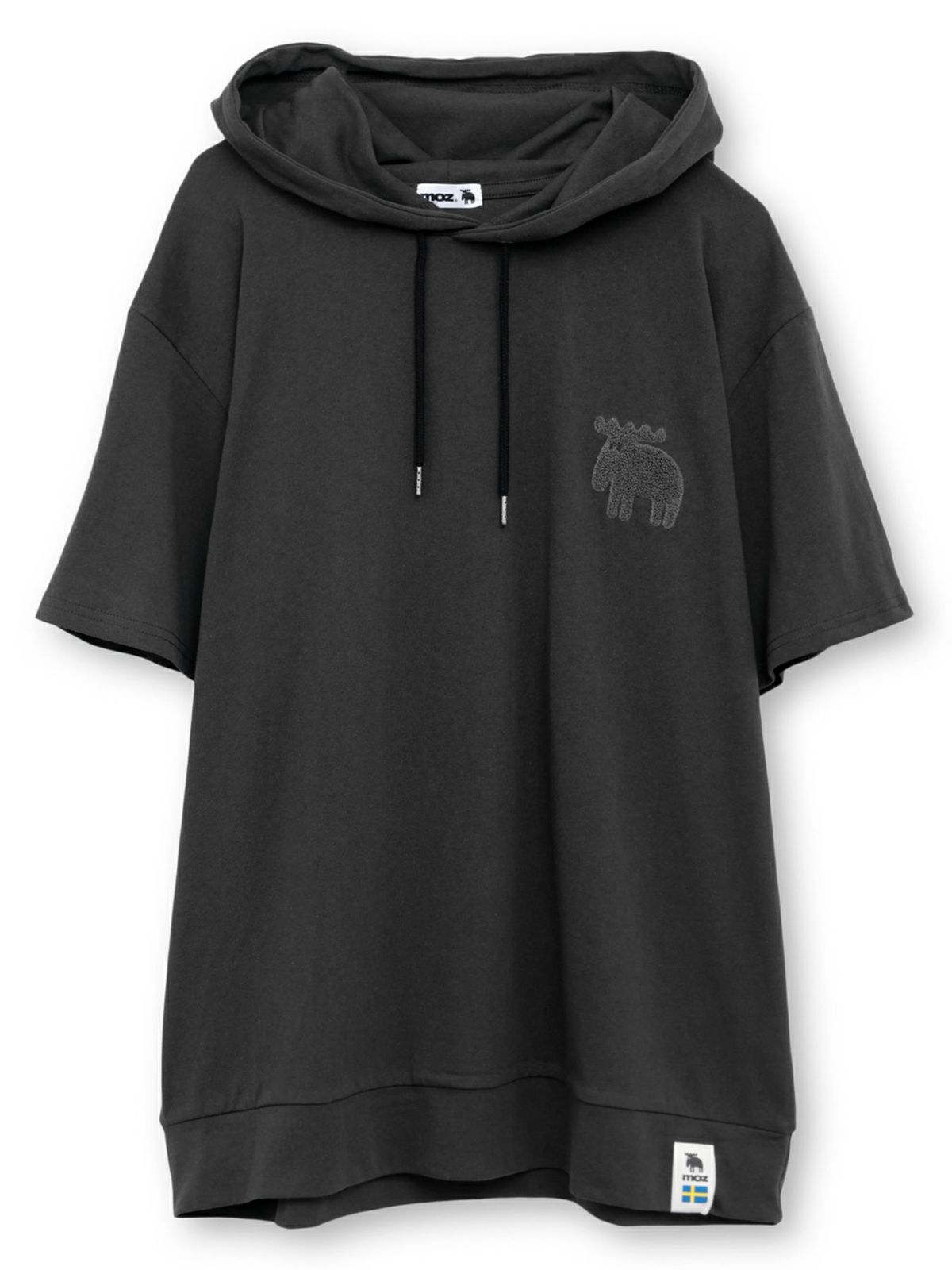 【moz】エルク ワンポイントサガラ刺繍入り半袖TEEパーカー〔別注〕