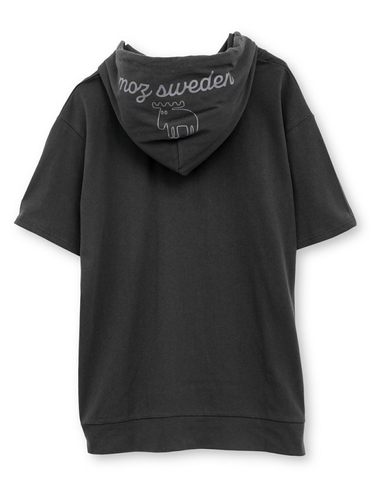 【moz】エルク ワンポイントサガラ刺繍入り半袖TEEパーカー〔別注〕