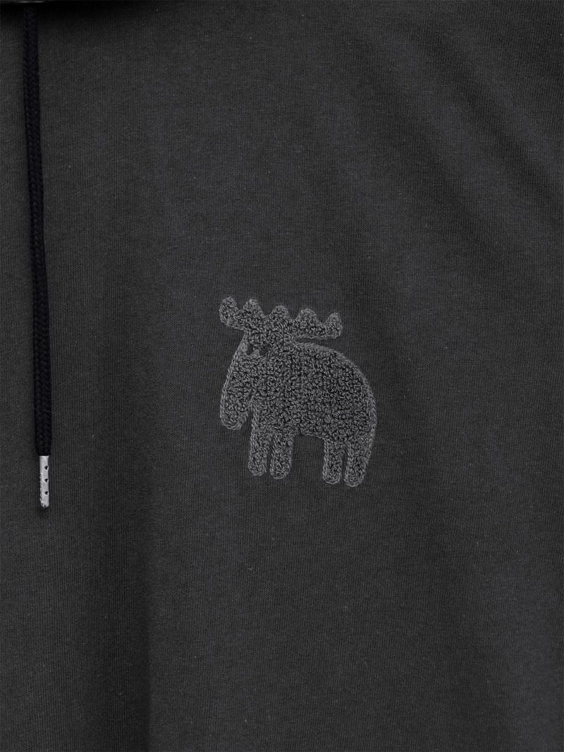 【moz】エルク ワンポイントサガラ刺繍入り半袖TEEパーカー〔別注〕