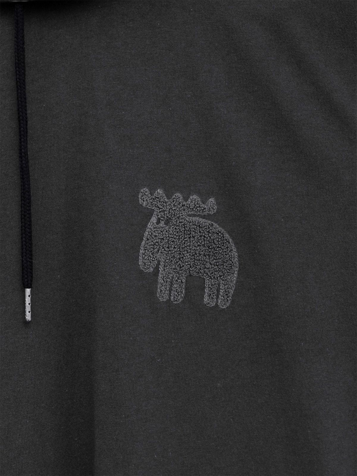 【moz】エルク ワンポイントサガラ刺繍入り半袖TEEパーカー〔別注〕